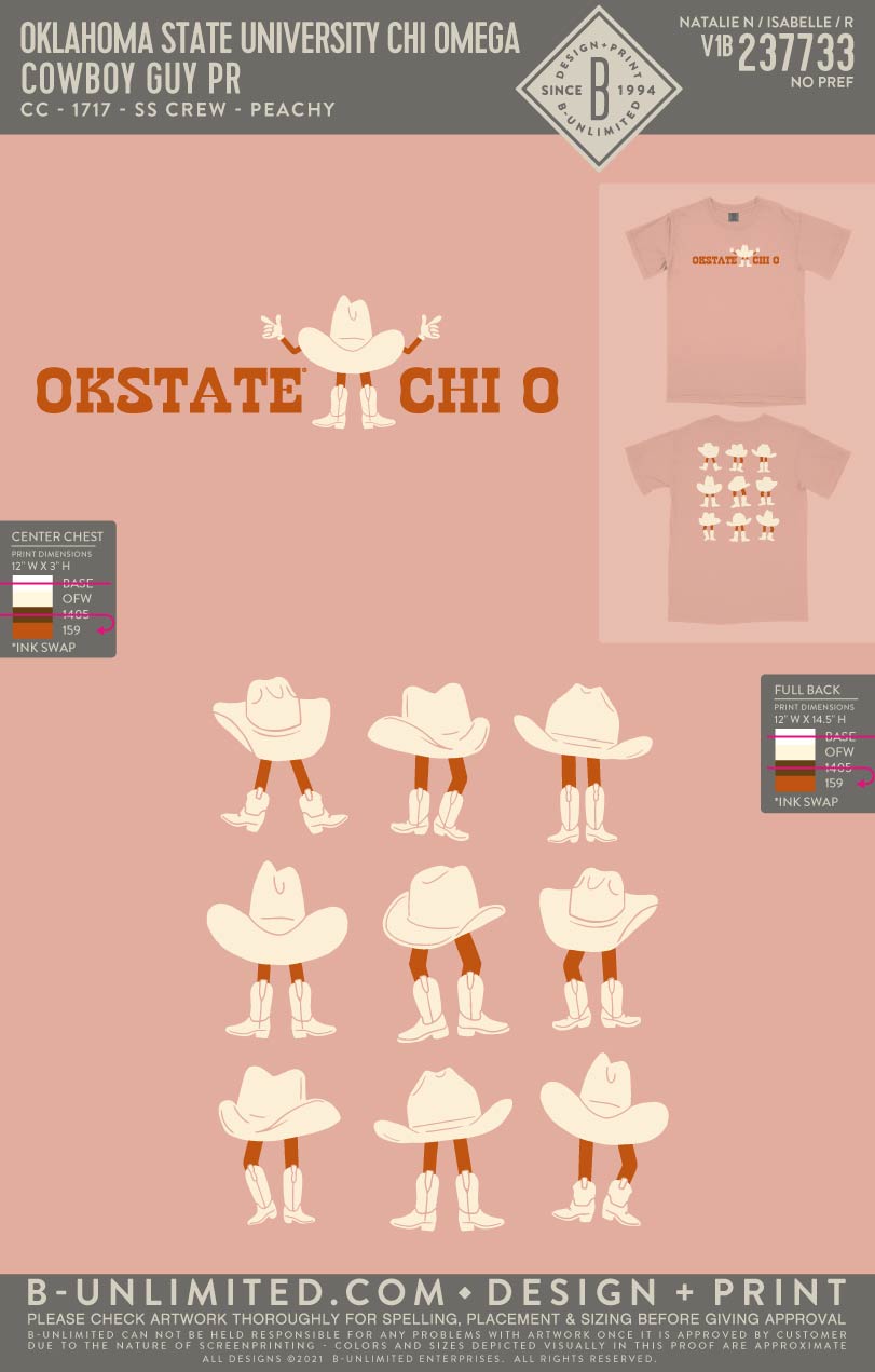 Oklahoma State University Chi Omega - Cowboy Guy PR (EOY FALL 23) - CC - 1717 - SS Crew - Peachy