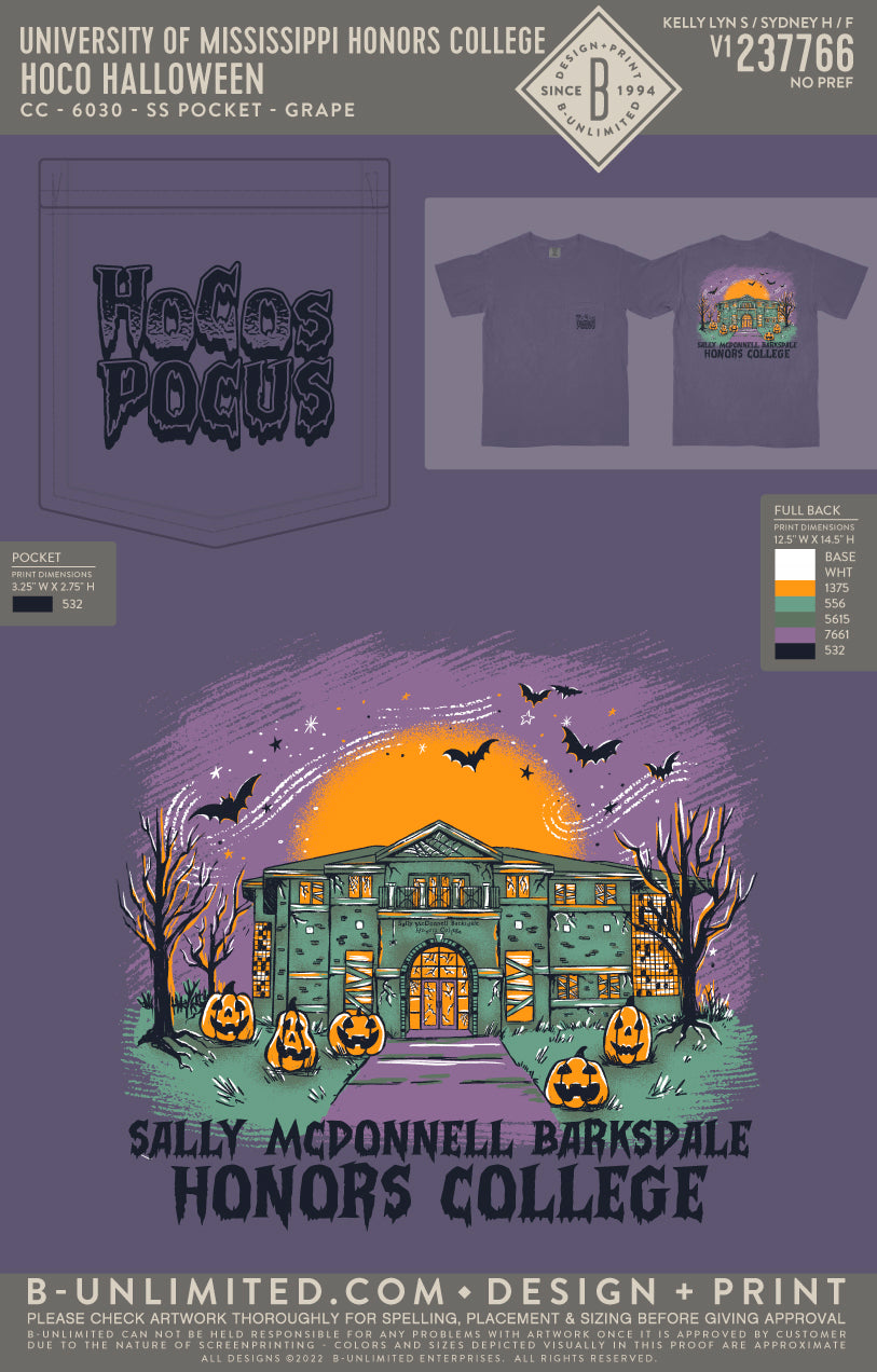 University of Mississippi Honors College - HOCO Halloween - CC - 6030 - SS Pocket - Grape