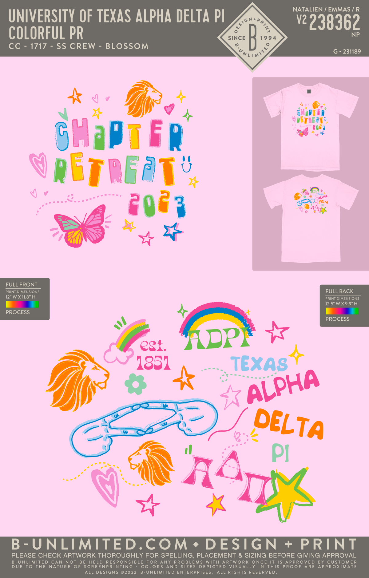 University of Texas Alpha Delta Pi - Colorful PR (EOY FALL 23) - CC - 1717 - SS Crew - Blossom