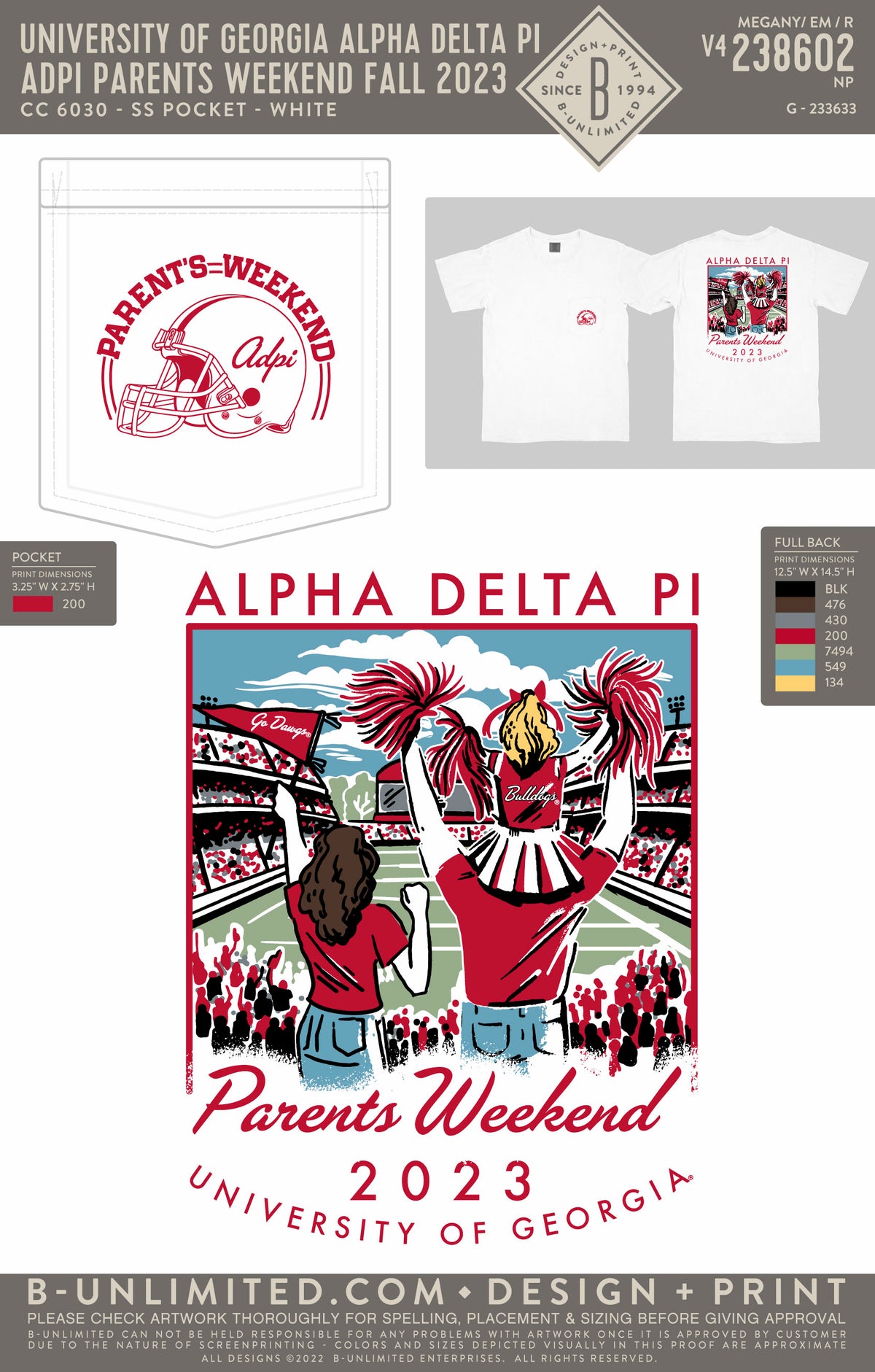 UGA ADPI - ADPI Parents Weekend Fall 2023 - CC - 6030 - SS Pocket - White