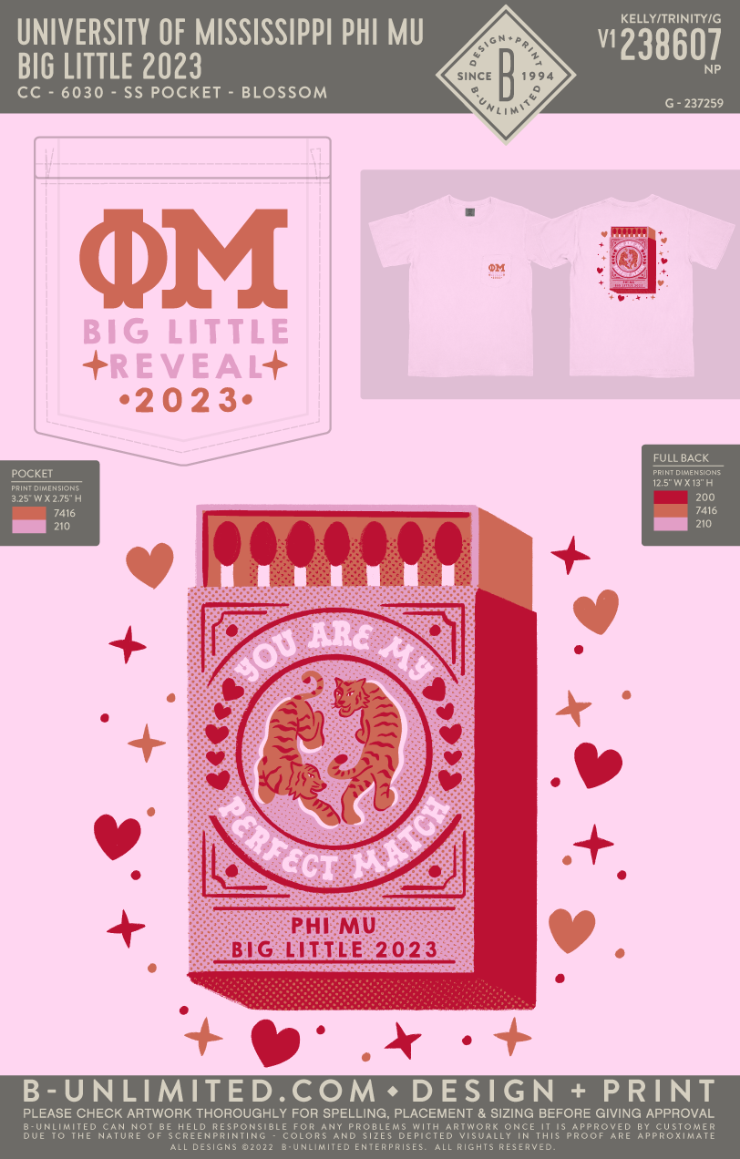University of Mississippi Phi Mu - Big Little 2023 - CC - 6030 - SS Pocket - Blossom