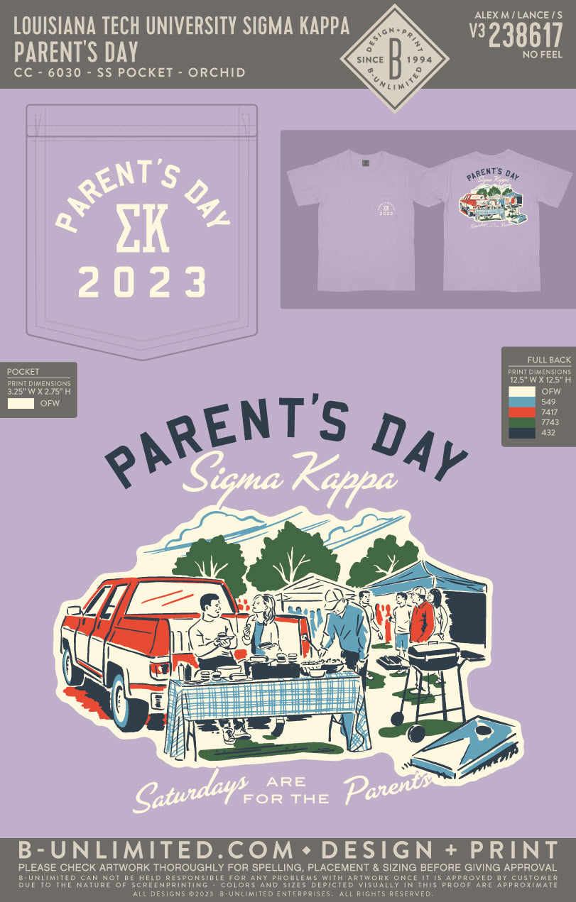 Louisiana Tech University Sigma Kappa - Parent's Day - CC - 6030 - SS Pocket - Orchid