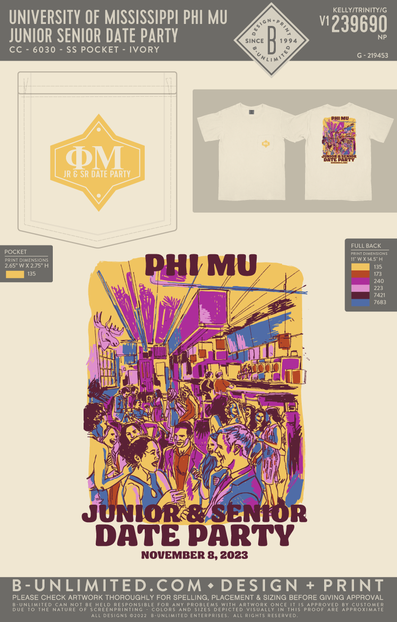 University of Mississippi Phi Mu - Junior Senior Date Party - CC - 6030 - SS Pocket - Ivory