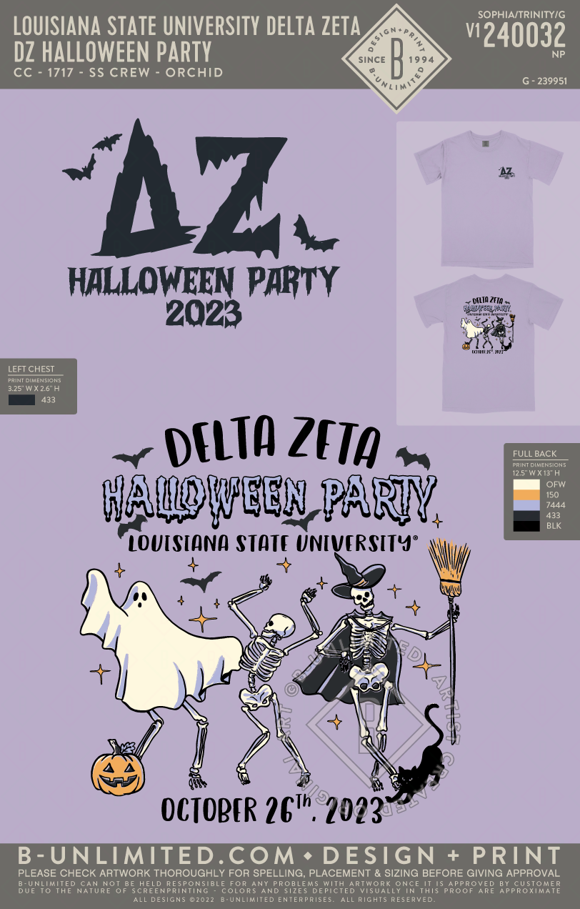 Louisiana State University Delta Zeta - DZ Halloween Party - CC - 1717 - SS Crew - Orchid