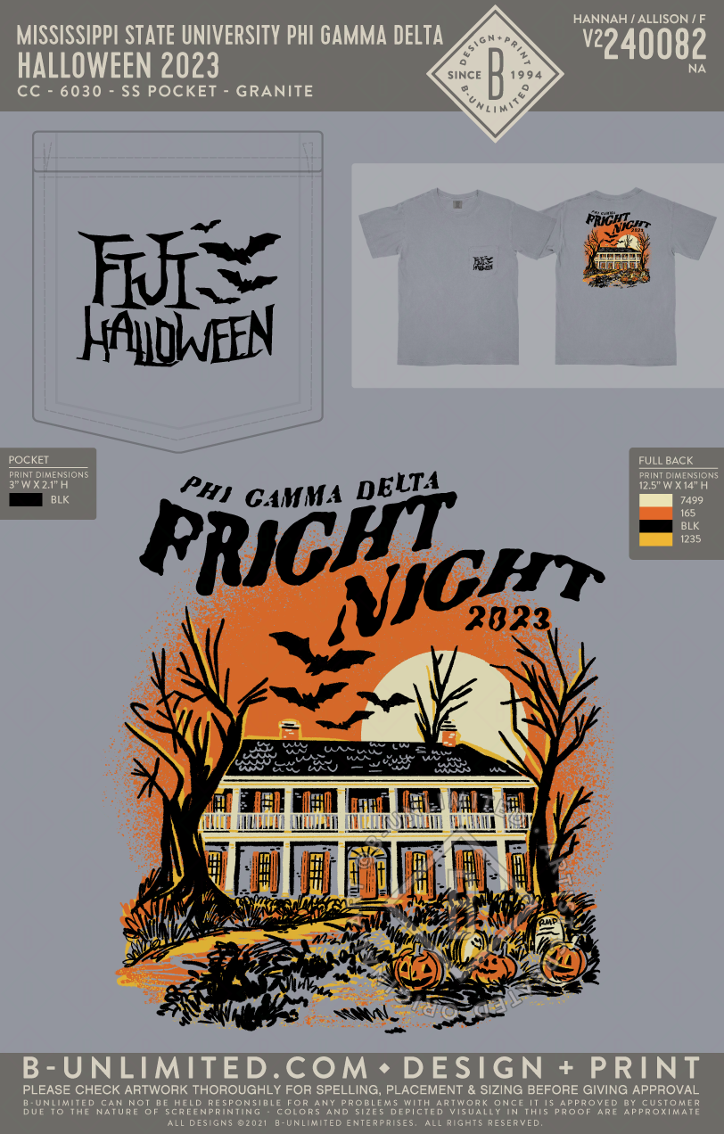 Mississippi State University Phi Gamma Delta - Halloween 2023 - CC - 6030 - SS Pocket - Granite