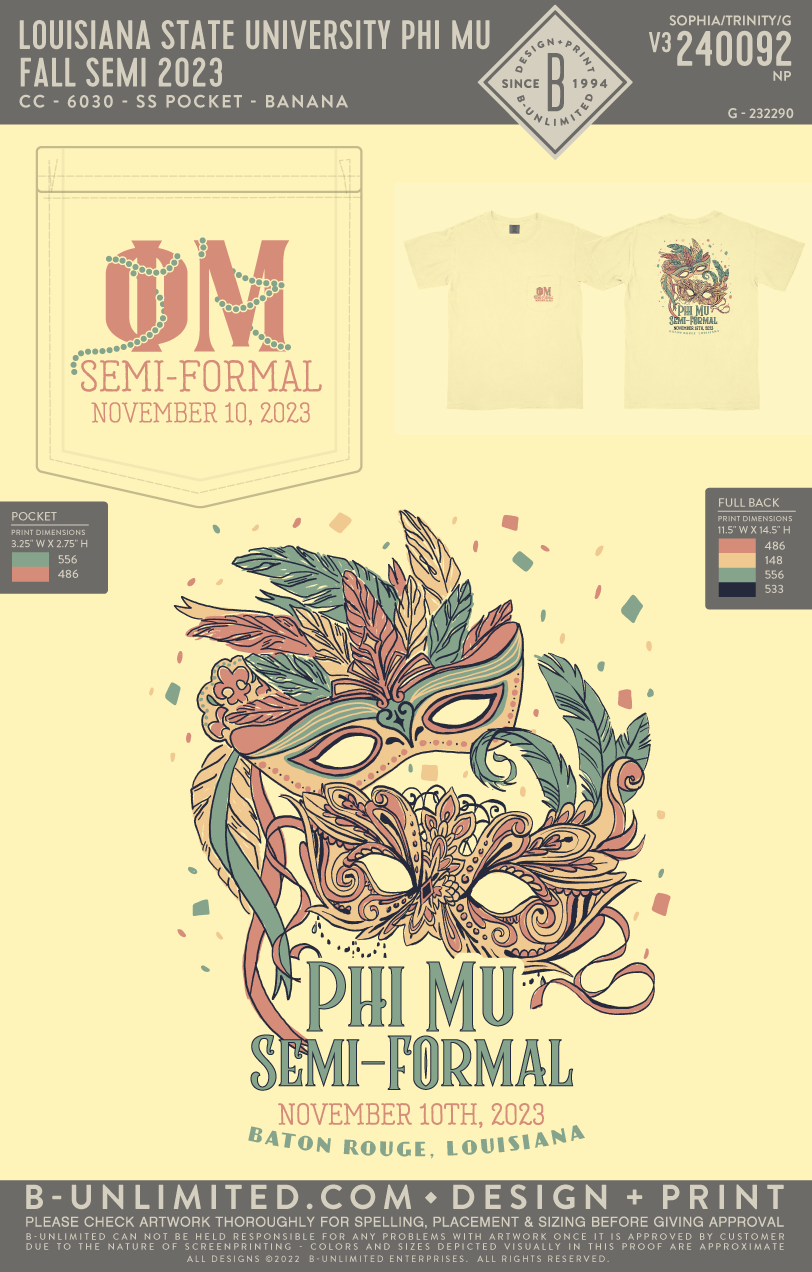 Louisiana State University Phi Mu - Fall Semi 2023 - CC - 6030 - SS Pocket - Banana