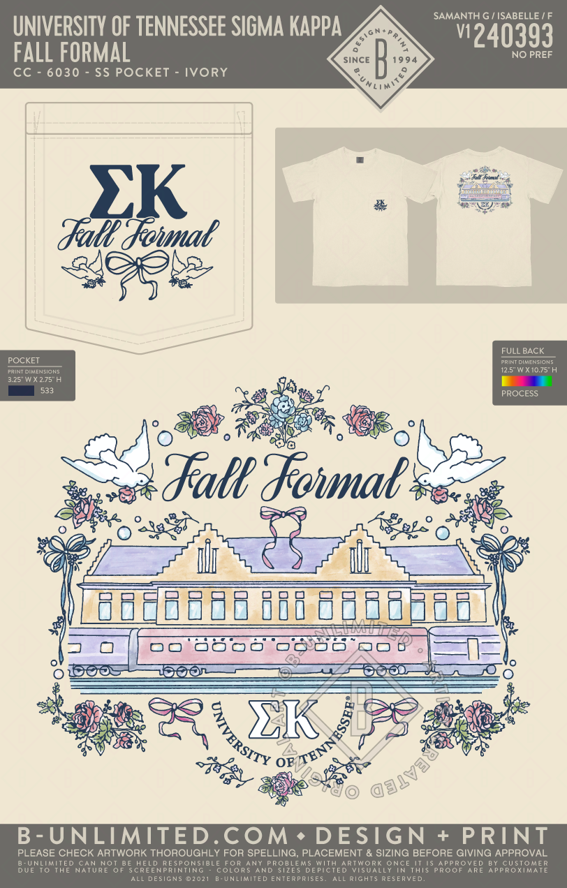 University of Tennessee Sigma Kappa - Fall Formal - CC - 6030 - SS Pocket - Ivory