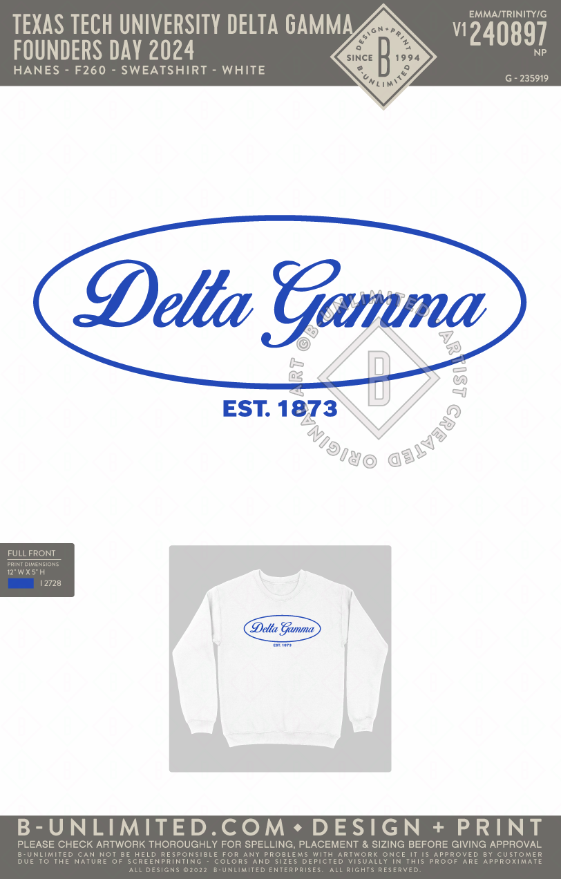 Texas Tech University Delta Gamma BUnlimited Custom Apparel Shop