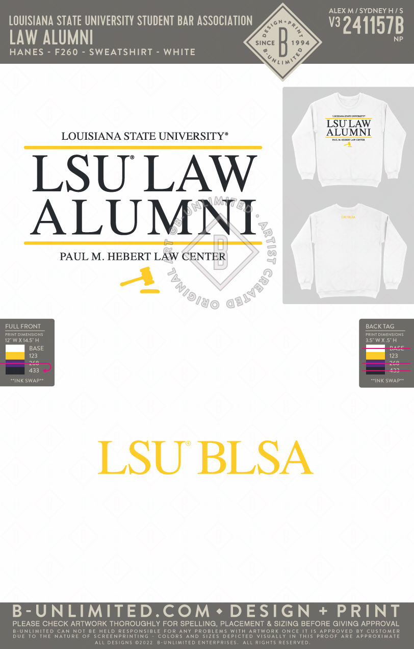 Louisiana State University Student Bar Association Law Alumni Hane