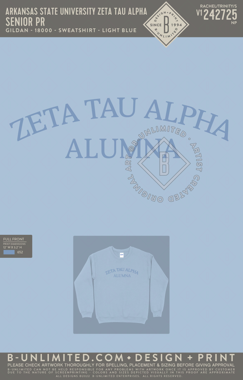 Arkansas State University Zeta Tau Alpha BUnlimited Custom Apparel Shop
