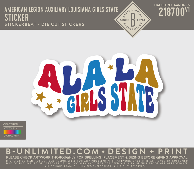 American Legion Auxiliary Louisiana Girls State - Sticker