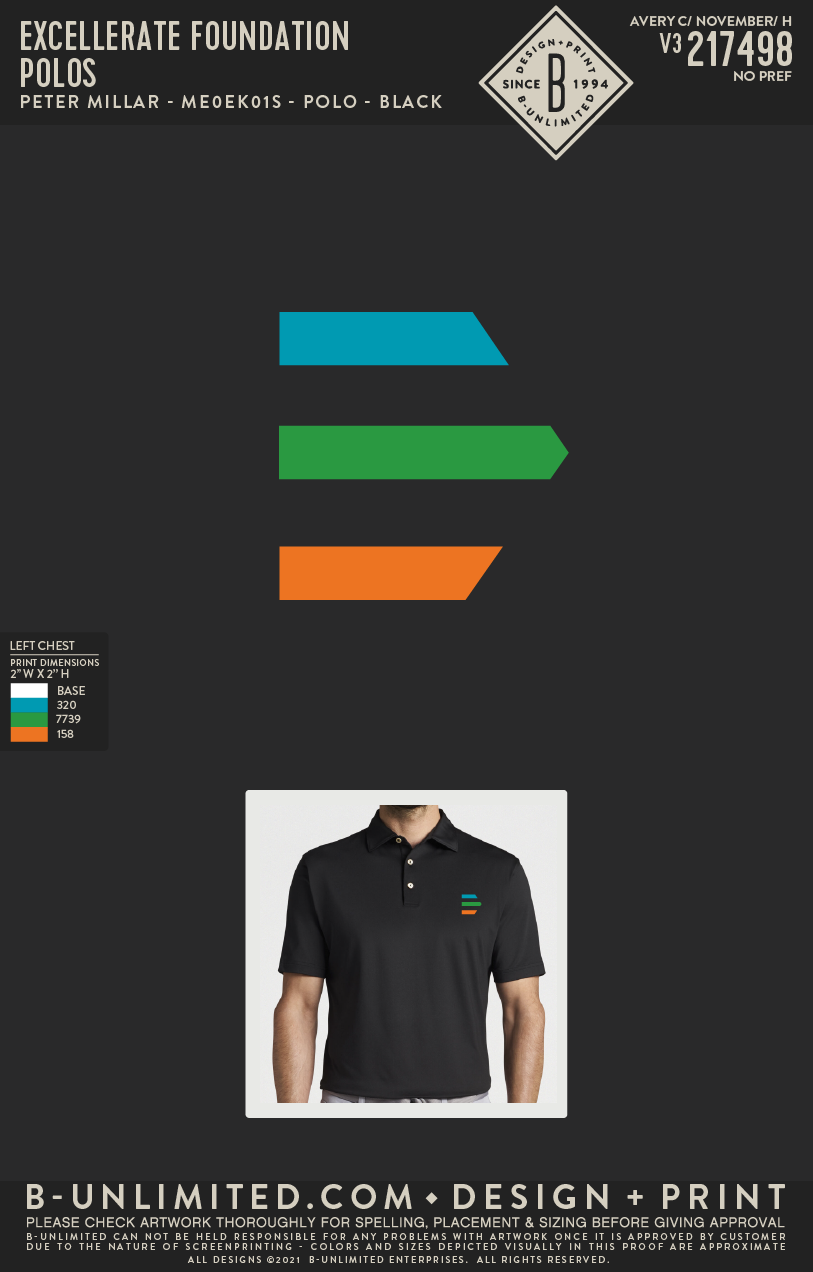 Excellerate Foundation - Polos - Black (Colored Logo)